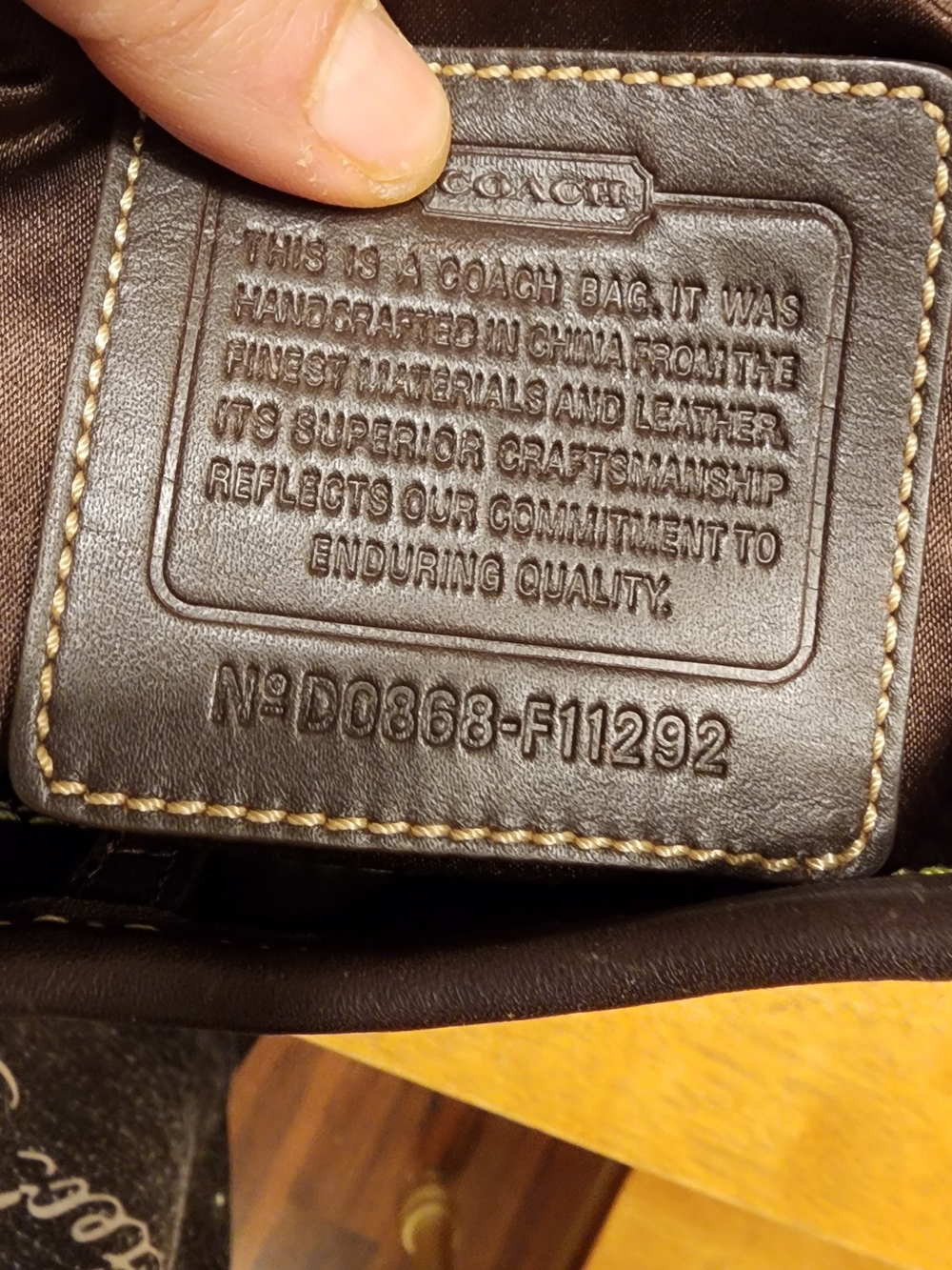Coach shoulder bag is Signature Ergo Hobo model - Picture 12 of 16